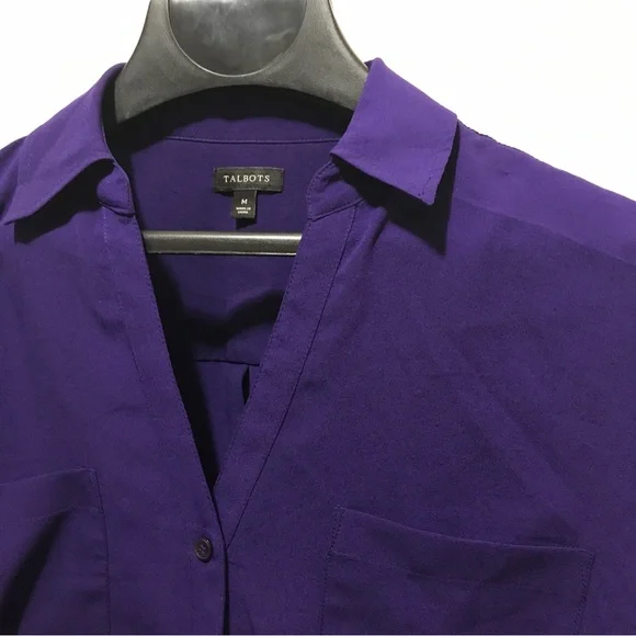 Talbots Button Down Cute Work Wear blouse M - Picture 2 of 9